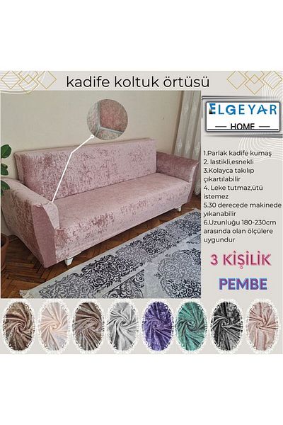 BOSTAN Velvet Seat, Sofa, Sofa Bed Cover, Seat Cover (3 Seater)