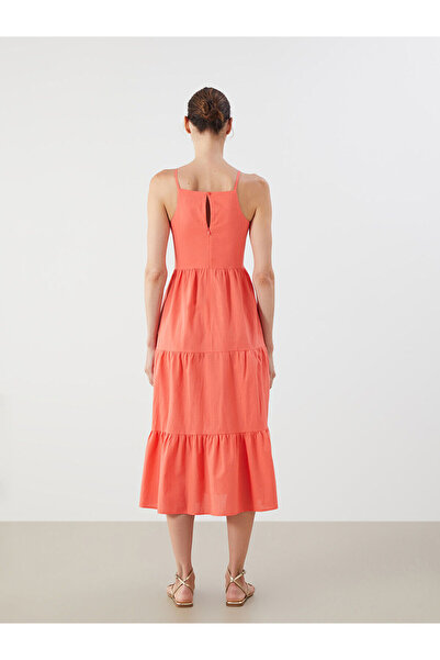 LC Waikiki Bisiklet Yaka Askılı Katkat Elbise