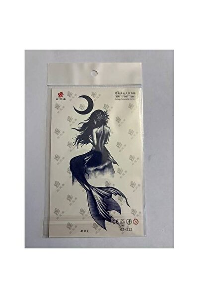 Genel Markalar Deniz Kızı 18x11 cm 1 Aylık Yarı Kalıcı Yapıştırma Geçici Dövme