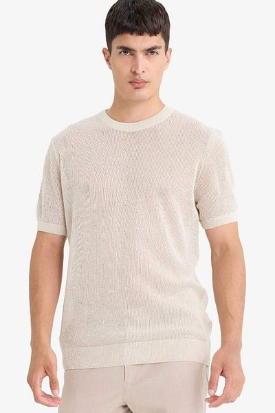 DeFacto New Season Standard Fit Crew Neck Knitwear Short Sleeve T-Shirt