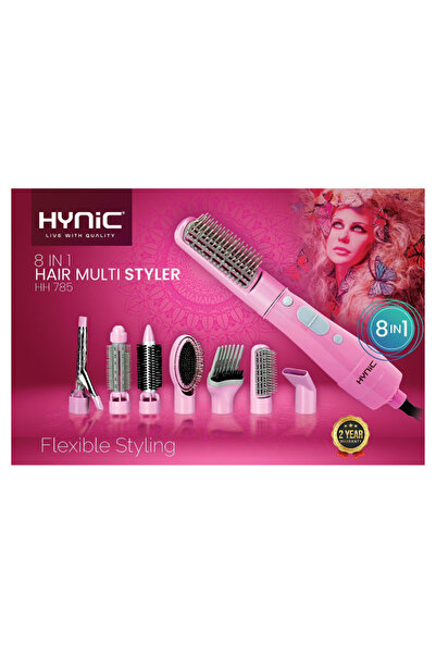 HYNIC طقم مصفف الشعر متعدد الاستخدامات HH 785، 700 واط | 7 ملحقات | إعدادان للسرعة | مفتاح أمان للحرارة وفرشاة