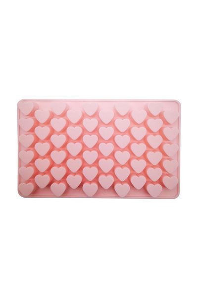 Generic Heart-Shaped Silicone Mold Tray – Soft Pink, 40 Cavities