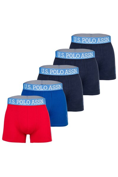 U.S. Polo Assn. U.S. POLO ASSN. Herren Boxershorts, 5er Pack - Trunks, Logo, Baumwoll-Stretch