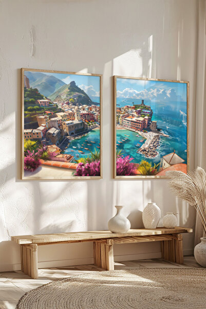 STARYUNA Set de pictură cu efect de pictură în ulei cu cadru din lemn, cu ved...