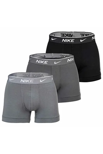 Nike Herren Boxer Shorts, 3er Pack - Trunks, Logobund, Cotton Stretch