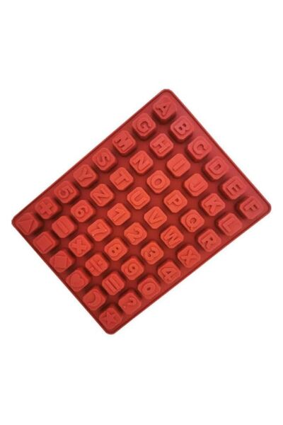 Generic Silicone Alphabet Number Fondant Mold, Brown Silicone Mould for Baking, 42 Cavities with Symbols