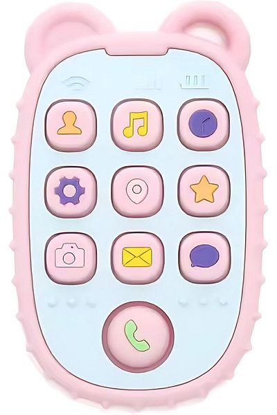 Twisoo Baby Teether Phone Toy – Soft Silicone Mobile Phone Shape Teething Toy for Infants – BPA-
