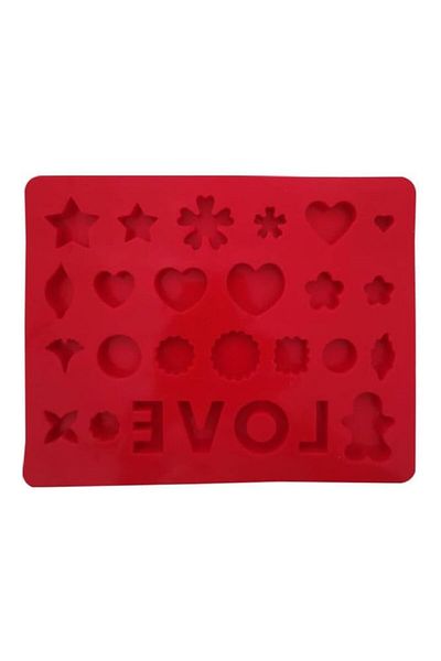 Generic Silicone Love Heart Flower Leaf Cake Mold, Red Silicone Mould