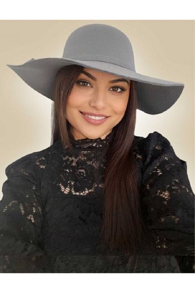 Confortino Women's felt hat with large brim - ONE size, ADJUSTABLE