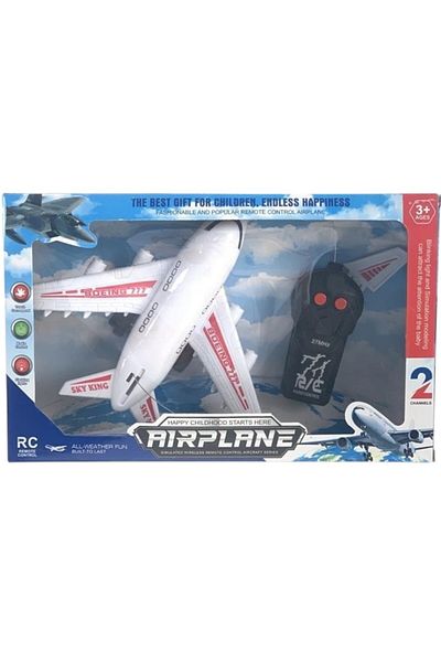 Toybox Remote Control R/C Airplane Toys for Kids Aircraft with LED Flashing Light