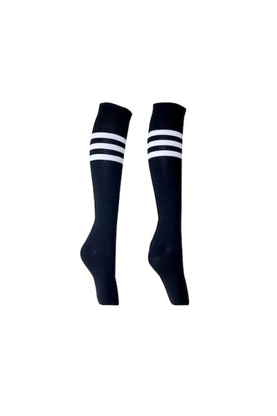 Buonumare Baby Long children's socks, sports, soccer, school, cotton, black, 13 years
