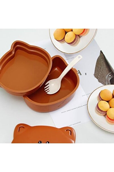 Twisoo Bear Design Bento Lunch Box for Kids, 500ml, Leakproof & Spillproof, BPA-Free Food Grade PP w