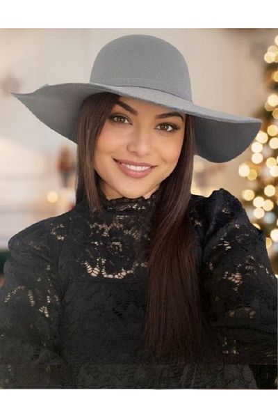 Confortino Women's felt hat with large brim - ONE size, ADJUSTABLE