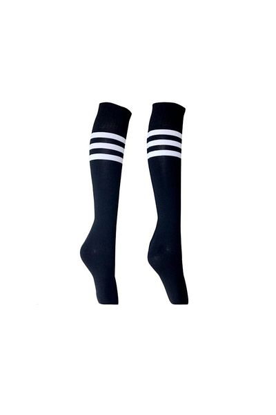 Buonumare Baby Long children's socks, sports, soccer, school, cotton, black, 13 years