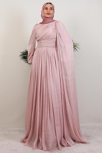 GİYZAMİLA Paris Evening Dress Soft Pink
