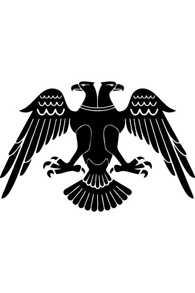 Birim Matbaa Çift Başlı Kartal - Oto Sticker - Araba Sticker 25x17 cm Modifiye