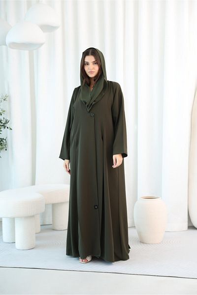 IKKXA Soild Blazer Design Formal Abaya