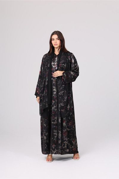 IKKXA Floral Design Pattern Abaya