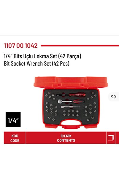 İzeltaş 1/4 Bit Socket Set (42 Pieces)