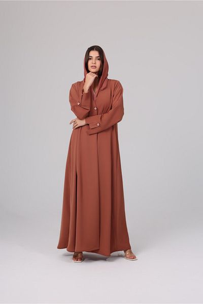 IKKXA Blazer Design Buttoned Sleeves Abaya