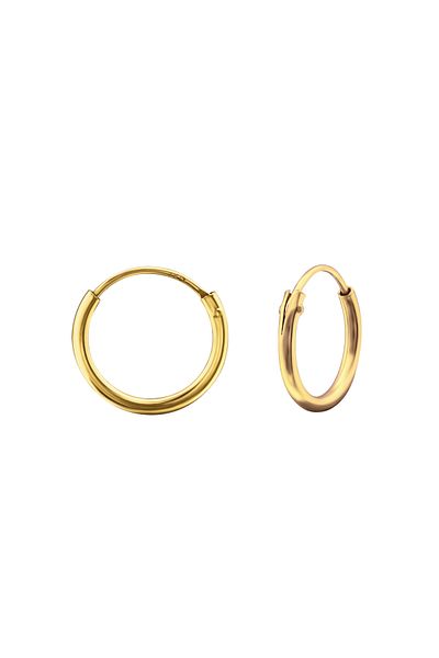 Sophia Collection Cercei copii Argint 925 placat cu aur 24K cercuri clasice, model Tortita 12mm
