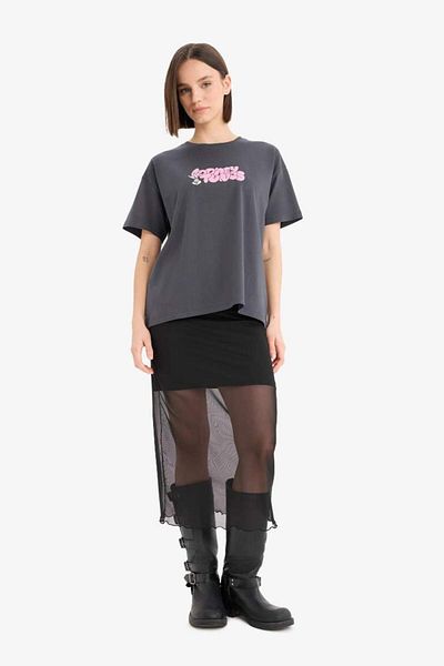 DeFacto New Season Coool Looney Tunes Oversize Wide Fit Back Printed Short Sleeve T-Shirt
