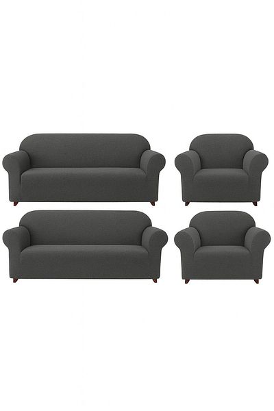 BOSTAN Lycra Sofa, Sofa, Sofa Bed Cover Elastic, Pitikare Pattern3+3+1+1