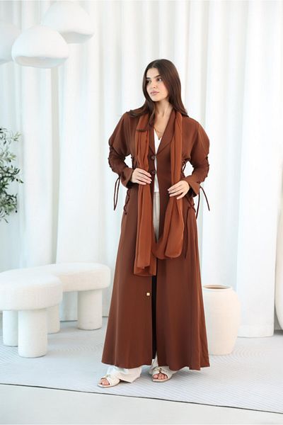 IKKXA أBlazer Design Tie Sleeves Abaya