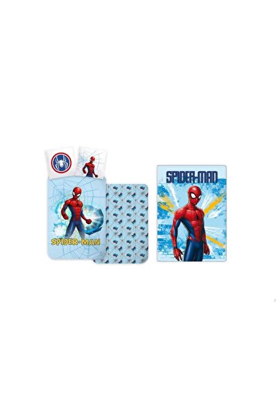 SPIDERMAN Lenjerie pat copii, model Light Blue, 3 piese, 100x135 cm, 40x60 cm, 100x140 cm