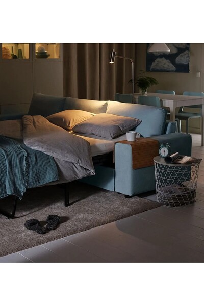 IKEA QUİCK Katlanabilir Koltuk Kenarı Tepsi Uzunluk 65 cm Kolçak Tepsisi Bambu Tepsi Bej Genişlik 37 cm