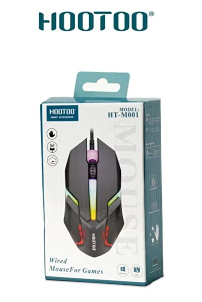 HooToo A fast-acting, highly sensitive 1000 DPI gaming mouse. A wired gaming mouse with an anti-cut cord and LED lighting.