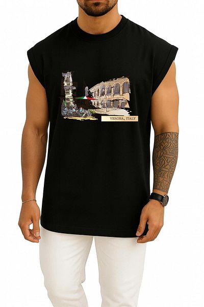 Bahriyeli Collection Oversize Verona Italy Chest Design Undershirt