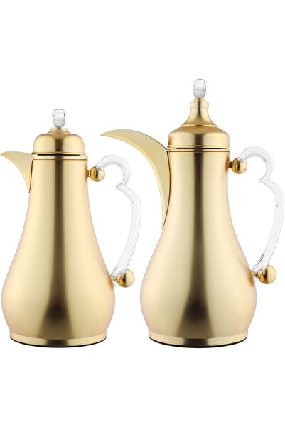 Alsaif Gallery Asalah Saif Gallery Thermos Set, 1/1 liter, glass inner material, steel outer body, transparent