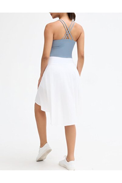 CARABO MODA Fusta midi evazată cu talie înaltă buzunare