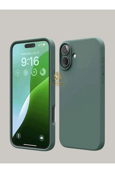 Massemr Apple iPhone 16 Compatible Nano Velvet Lined Matte Silicone Case Shock Absorbing Luxury Protection