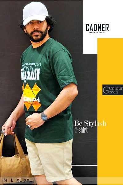 Cadner Men's T Shirt, High-quality Madeena Printed, Lightweight Crew Neck T Shirts For Men