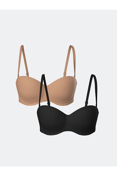 LC Waikiki Quality Parts from Celebi Store |   Brown Underwire Unpadded Plain Strapless Bra 2 Pack