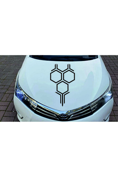 Birim Matbaa Beyaz Petek Ön Kaput Sticker Oto Sticker Araba Sticker Modifiye