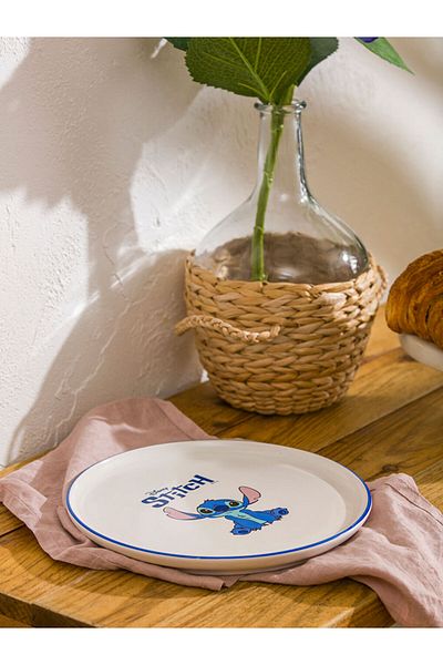 LC Waikiki Quality Parts from Celebi Store |   Mixed Lilo and Stitch Printed Ceramic Pie Plate 22 cm