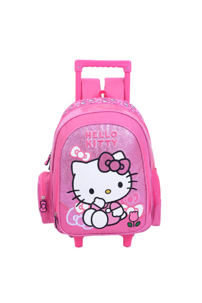 Marvel Hello Kitty Multi Compartment Zipper Closure Telescopic Handle Trolley Bag