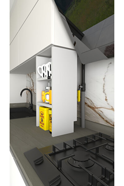 Tiklad Özel Ölçülü Mutfak Doğalgaz Borusu Gizleme, Kapama, Mutfak Rafı