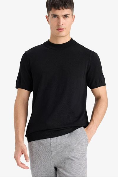 DeFacto New Season Standard Fit Crew Neck Knitwear Short Sleeve T-Shirt