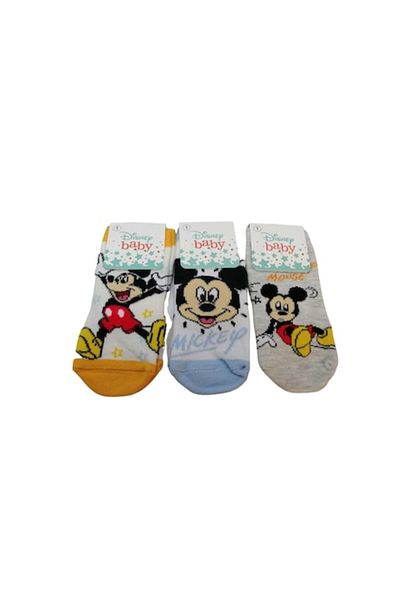 Disney Set 3 Pairs of Socks, Mickey Mouse, Multicolor, 1 Year