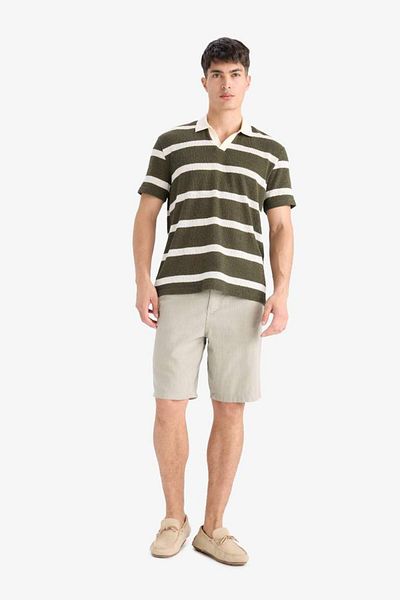 DeFacto New Season Regular Fit Polo Neck Short Sleeve Knitwear Look T-Shirt