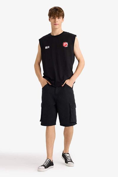 DeFacto New Season Boxy Fit Printed Crew Neck Undershirt