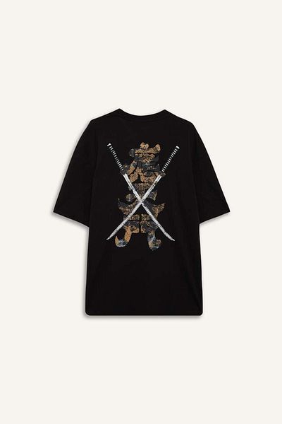 DeFacto New Season Regular Fit Crew Neck Back Print Short Sleeve T-Shirt