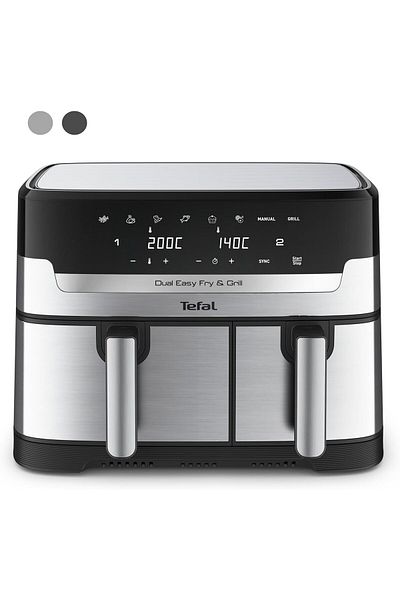 TEFAL Airfryer & Grill |Dual Easy Fry & Grill | 8.3 L | Dual Drawers | 8 Pre-Set Cooking Programs |