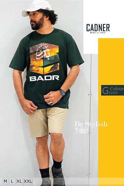 Cadner Men's T Shirt, High-quality Badar Printed, Lightweight Crew Neck T Shirts For Men