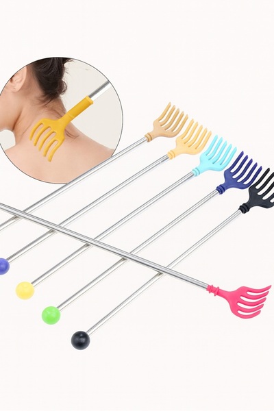 keyfisepet en keyifli sepet Renkli Plastik Başlıklı Metal Sırt Kaşıma Çubuğu