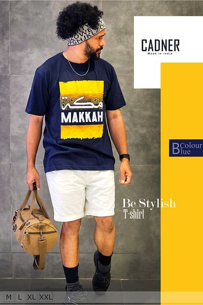 Cadner Men's T Shirt, High-quality Makkah Printed, Lightweight Crew Neck T Shirts For Men